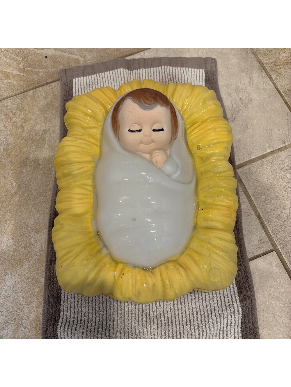VTG General Foam Blow Mold Baby Jesus Manger Christmas Nativity 14"x10" No Light
